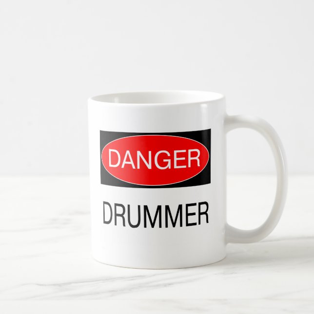 Danger - Drummer Funny Musicien T-Shirt Mug Apron (Droite)