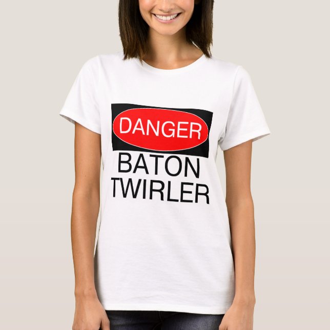 Danger - Twirleuse de Bâton Drôle T-Shirt Tasse (Devant)