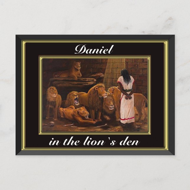 Daniel debout dans les lions den carte postale noi (Devant)