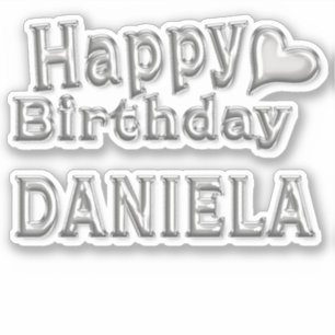 Daniela Happy Birthday Silver Autocollants