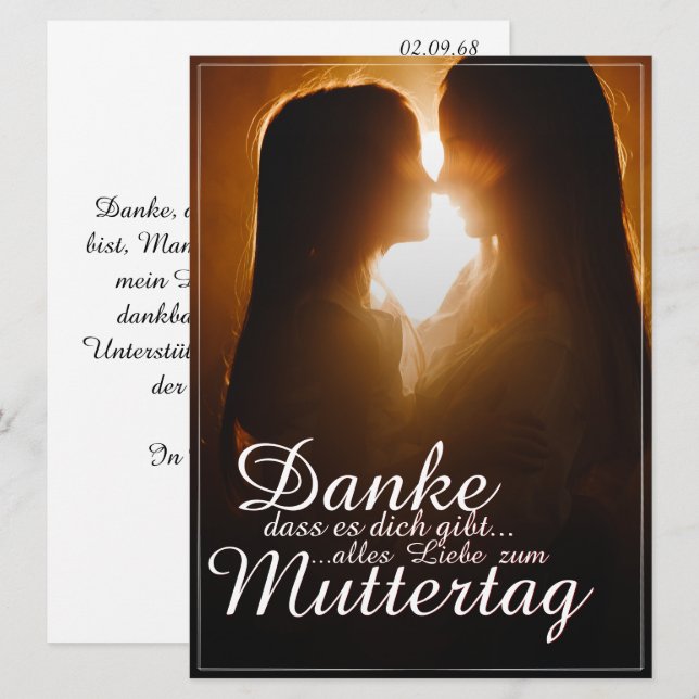 Danke, dass es dich gibt - Muttertag (Devant / Derrière)