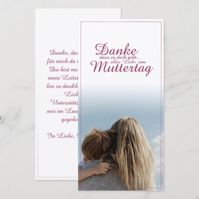 Danke, dass es dich gibt, Muttertag, Mutter & Kind (Devant / Derrière)