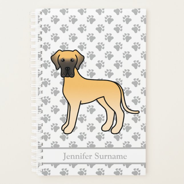 Danois fauve Chien de dessin animé mignon & Texte (Devant)