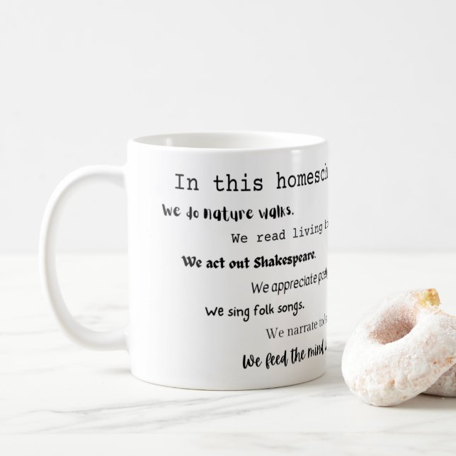 "Dans cette école d'accueil" Charlotte Mason mug (Avec donut)