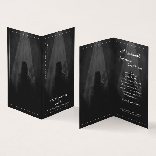 Dans la lumière - Carte de remerciement d'adieu à  (Inside and Outside)