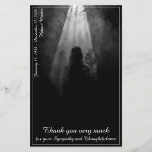 Dans la lumière - Carte de remerciement d'adieu à