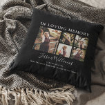 Dans la mémoire aimante | 9 Photo | Oreiller à lan<br><div class="desc">Créez votre propre coussin funéraire avec 9 photos de votre être aimé, le beau dicton "In loving memory", 5 photos, leur nom, les dates et un message personnel. Le dos du coussin a un collage de 4 photos, leur nom et leurs dates, tous facilement personnalisées, parfaits pour les funérailles, les...</div>