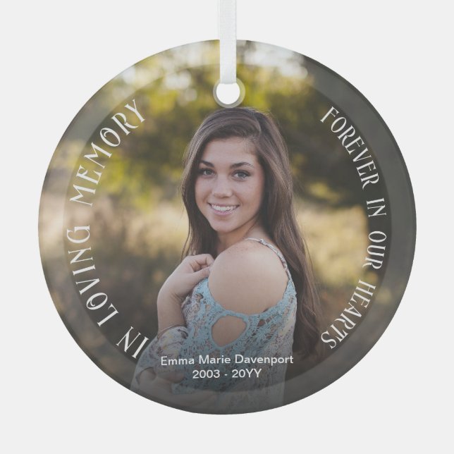 Dans la mémoire aimante | Photo Ornement en verre  (Recto)