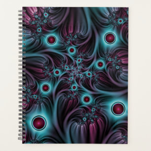 Dans la profondeur Bleu rose Abstrait Fractal Art
