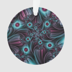 Dans la profondeur Bleu rose Abstrait Fractal Art