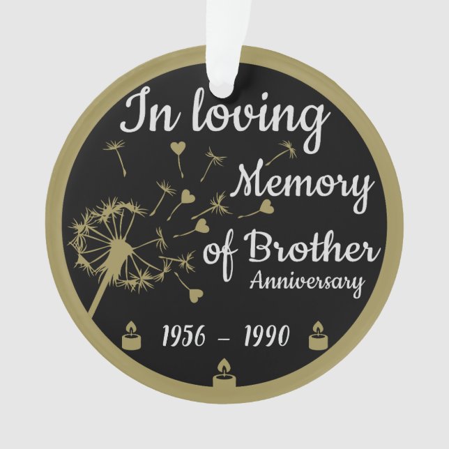 Dans l'amour Mémoire La mort Anniversaire Frère (devant)