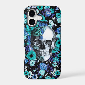 Dans le crâne floral bleu de fleur