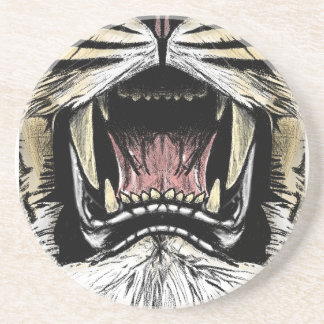 Dans le dessous de verre de la bouche du lion