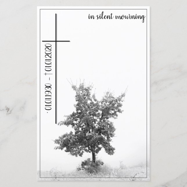 Dans le deuil silencieux - arbre sur prairie 2.0 (Devant)