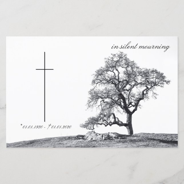 Dans le deuil silencieux - arbre sur pré (Devant)