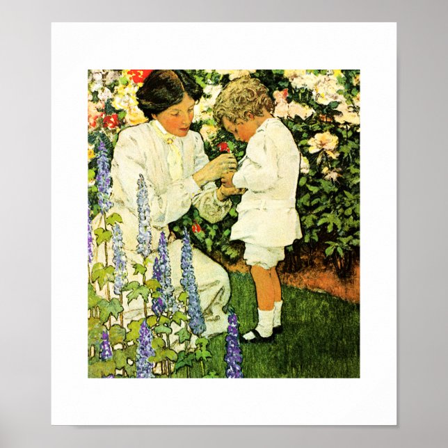 "Dans le jardin" par Jessie Willcox Smith Poster (Devant)