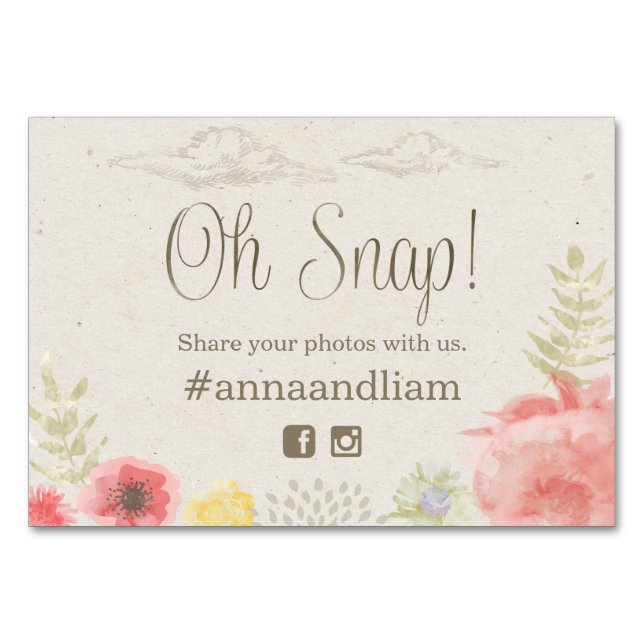 Dans le pré été Mariage carte des médias sociaux (Devant)