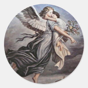 Dans les bras d'un autocollant d'ange