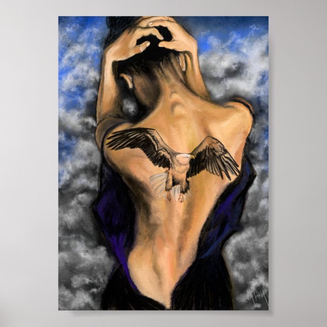 Dans Les Hauteurs - Femme - Poster - Peinture Art (Devant)