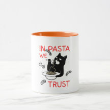 Dans les pâtes nous croyons – Mug drôle pour amate