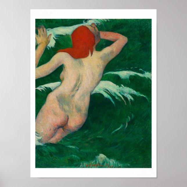 "DANS LES VAGUES" 1889 PAUL GAUGUIN POSTER (Devant)