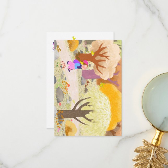 Dans l'illustration de la carte de note de la forê (Devant/Arrière en situation)