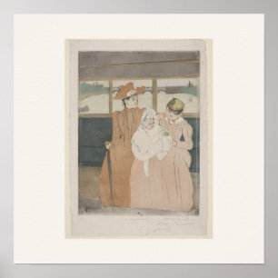 Dans l'Omnibus par Mary Cassatt - Impression vinta