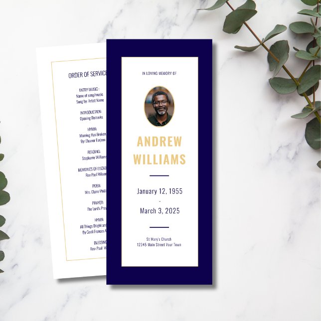 Dans Love Mémoire Funeral Photo Programme Marine G (Créateur téléchargé)