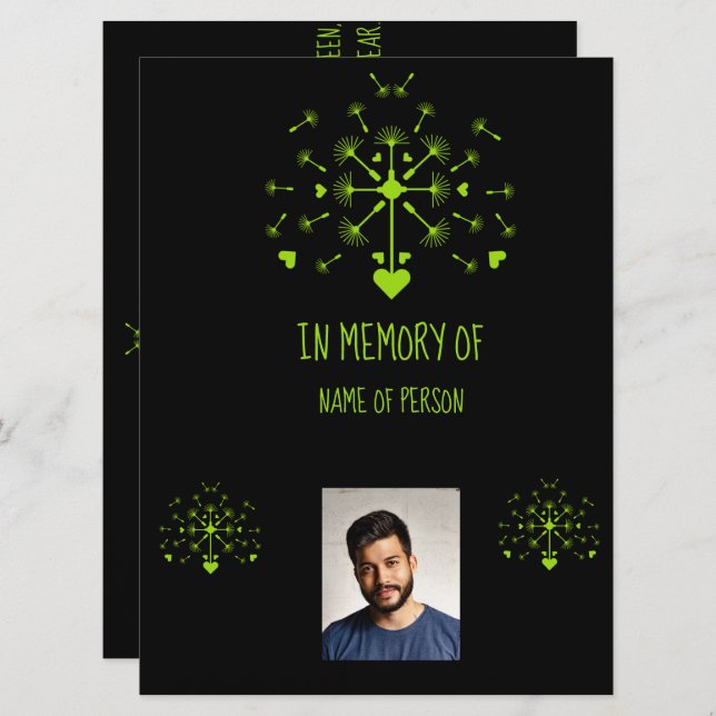 Dans Love Memory Dandelion Art (Devant / Derrière)