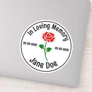 Dans Love Memory Rose Custom Cut Vinyl Sticker