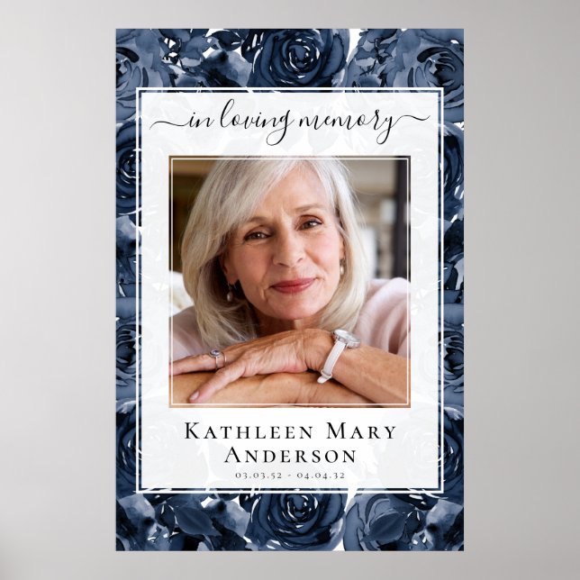 Dans Loving Memory Photo Roses Affiche de bienvenu (Devant)