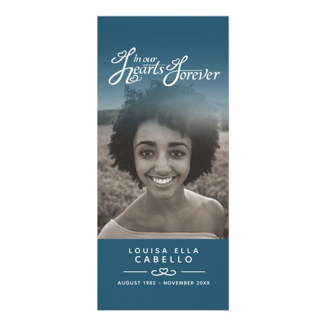 Dans nos coeurs programme funéraire blanc et acier (Dos)