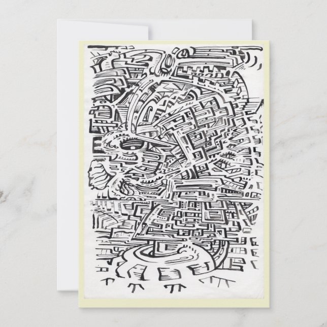 Dans un lieu intermédiaire, dessin à encre Carte p (Devant)