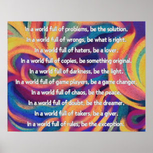 Dans Un Monde Mal Poem Poem Poster Poster