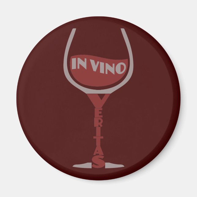 Dans Vino Veritas aimant personnalisé (Devant)