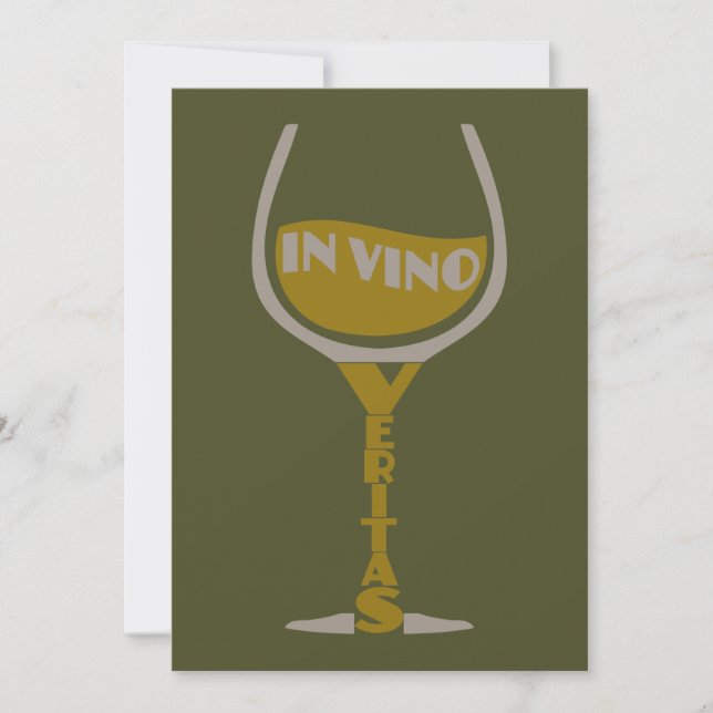 Dans Vino Veritas invitations personnalisées (Devant)