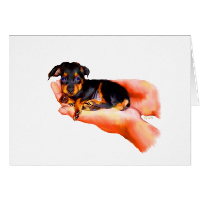 Dans votre carte de mains (chiot) (Devant horizontal)