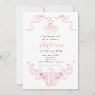 Danse anniversaire, ballerine, invitation d'annive