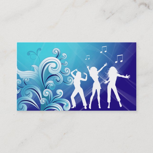 Danse bleue de musique de carte de visite du DJ (Devant)