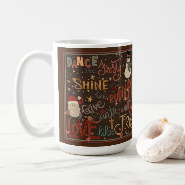 Danse comme Citation Frostée Inspirivée Coffee Mug (Avec donut)