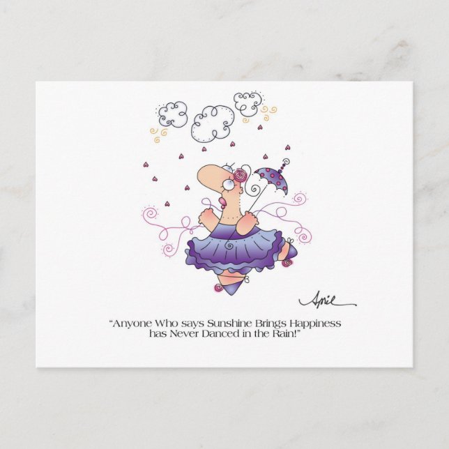 DANSE DANS LA PLUIE Carte postale par April McCall (Devant)