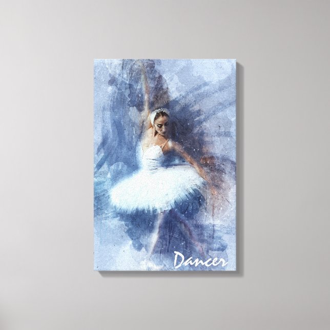 Danse, Danse, Ballet, Bleu, toile blanche Imprimer (Recto)