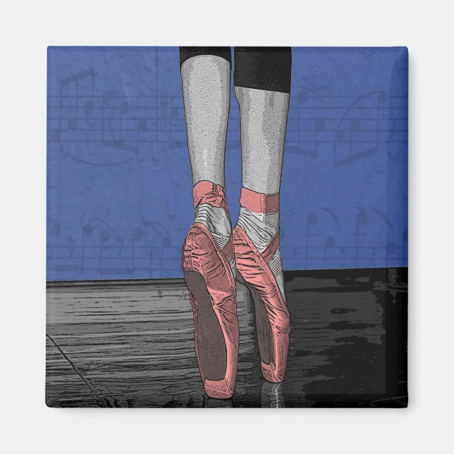 Danse de ballet avec Magnet de chaussures roses (Devant)