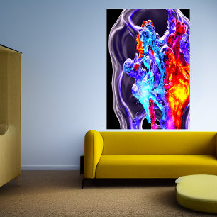 Danse de glace et feu   AI Art Poster