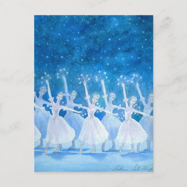 Danse de la carte postale de flocons de neige (Devant)