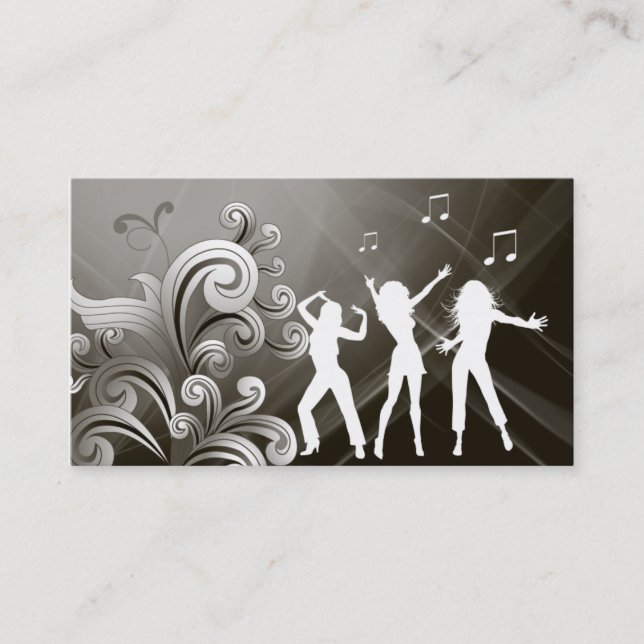 Danse de noir de musique de carte de visite du DJ (Devant)