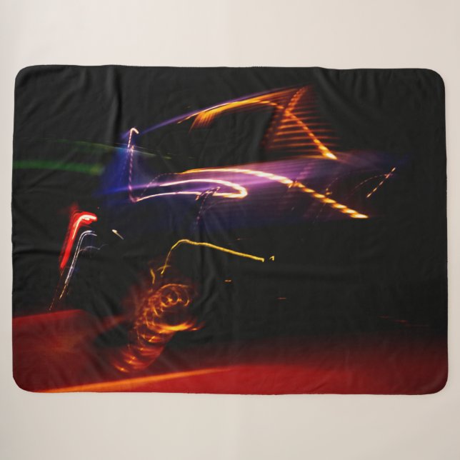 danse de voiture violette couverture sherpa (Devant (Horizontal))