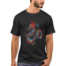 Danse Dragon Sur T-Shirt Noir