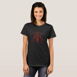 Danse du fantôme rouge T-shirt ligne buffle noir