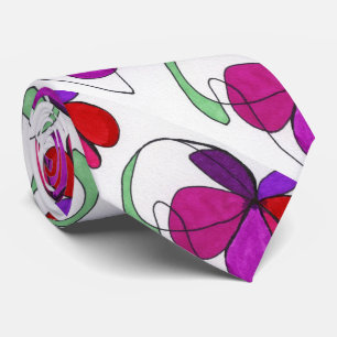 "Danse Fleur" Cravate abstraite de conception